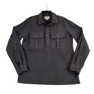 Filson Mens Gray Cotton Heavyweight Pullman Long Sleeve Utility Field Shirt Md